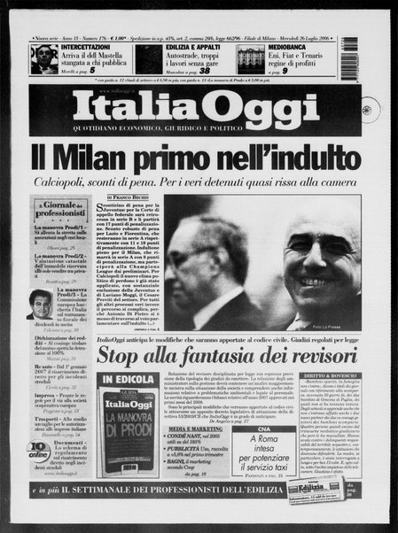 Italia oggi : quotidiano di economia finanza e politica